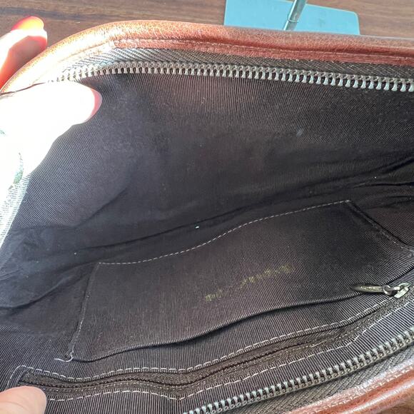 Vintage 2000's Y2K Palizzio Snakeskin Patchwork Brown Leather Shoulder Bag - Picture 6 of 6